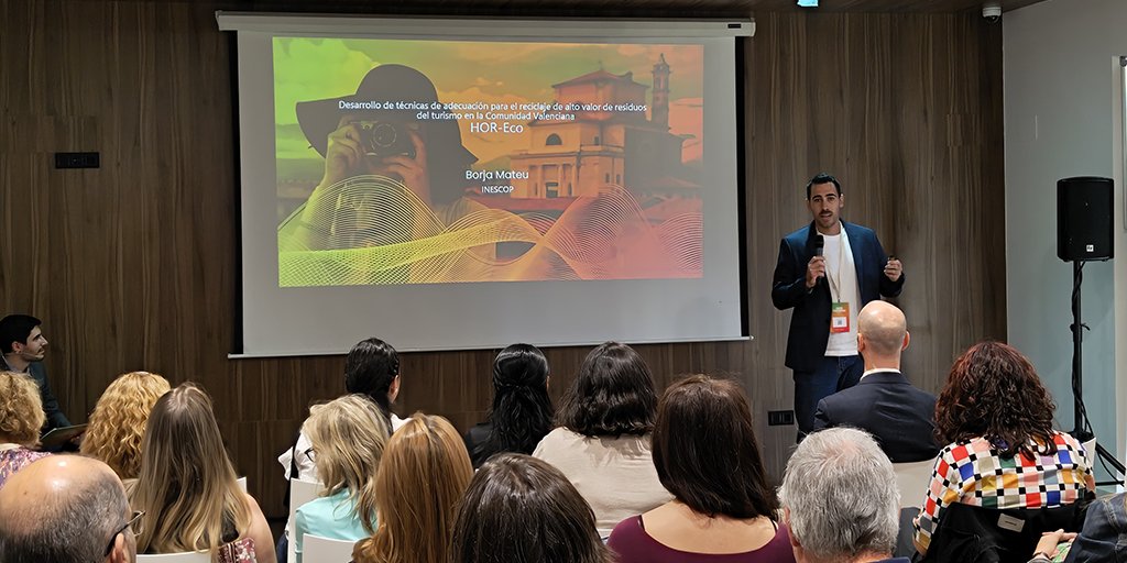 El investigador de INESCOP, Borja Mateu, ha participado en la jornada #CViTourism presentando los avances del proyecto HOR-Eco para el desarrollo de pretratamientos y reciclaje de residuos prioritarios en turismo que mejoren la economía circular del sector♻️
<a href="/CViComunitatVal/">CV+i Comunitat Valenciana</a>