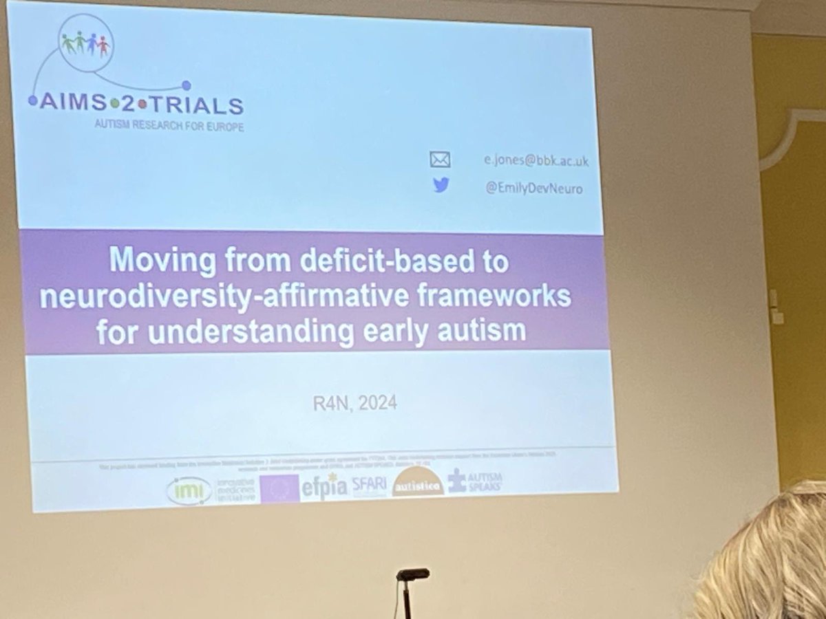 Not in our wildest dreams did we think that there would ever be a presentation with this title and logo.

<a href="/AutisticDoctor/">Mary Doherty 🏳️‍🌈</a> and I currently in tears and full of pride for researchers who have been brave enough to shift their thinking and approach to #autism and #Neurodiversity.