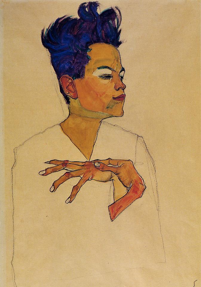 Self Portrait with Hands on Chest, 1910