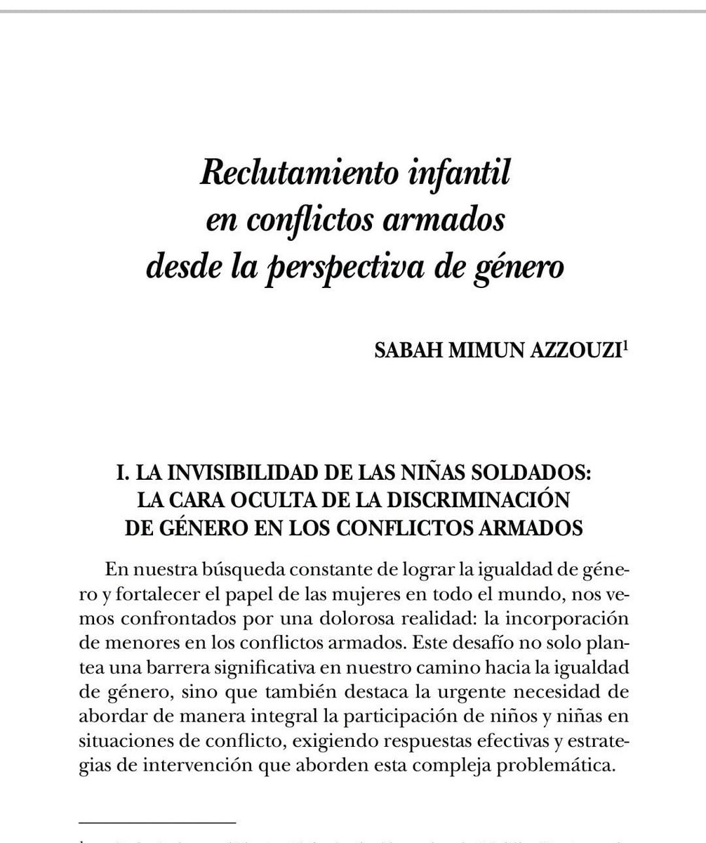 Publicada por <a href="/Tirant_ESP/">Tirant España</a> la obra colectiva "Hacia una filosofía integral: Desafíos en el sistema poliédrico de Derechos Humanos” coordinada por Enrique A. Pumarejo. 

Colaboro con un capítulo sobre "El reclutamiento infantil en conflictos armados desde la perspectiva de género".