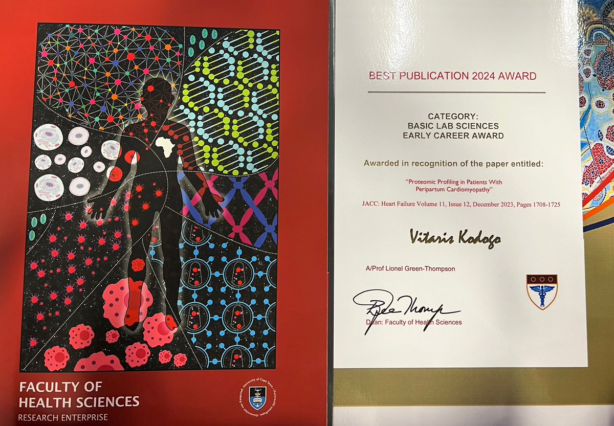 Cape Heart Institute | Global Medicine (@chi_uct) on Twitter photo Dr Vitaris Kodogo wins the 2024 Best Publication Basic Lab Sciences Award. More: bit.ly/3BNMtY9
#FHSResearchExcellence #CapeHeartinstitute Dr Vitaris Kodogo wins the 2024 Best Publication Basic Lab Sciences Award. More: bit.ly/3BNMtY9
#FHSResearchExcellence #CapeHeartinstitute