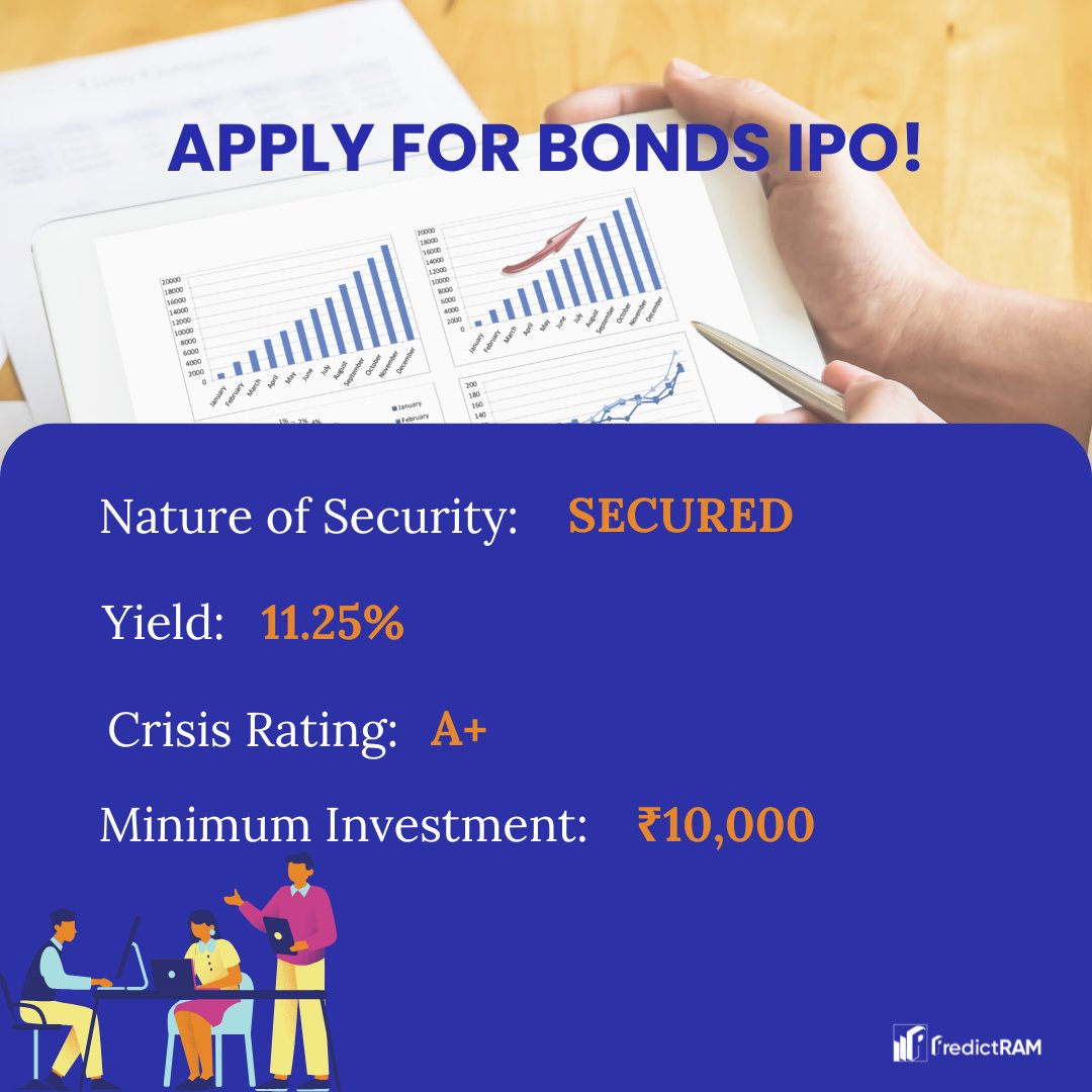 PredictRAM's tweet photo. Missed the latest IPO? 
Don't worry! Bonds with 11.25% yield and an A+ Crisil rating are here for you. Minimum investment starts at ₹10,000. 
Secure your future now! 🚀 

#InvestmentOpportunity #BondsIPO #SmartInvesting  #FinanceTips https://t.co/6QLqzj72u0