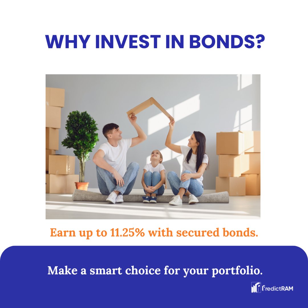 PredictRAM's tweet photo. Missed the latest IPO? 
Don't worry! Bonds with 11.25% yield and an A+ Crisil rating are here for you. Minimum investment starts at ₹10,000. 
Secure your future now! 🚀 

#InvestmentOpportunity #BondsIPO #SmartInvesting  #FinanceTips https://t.co/6QLqzj72u0