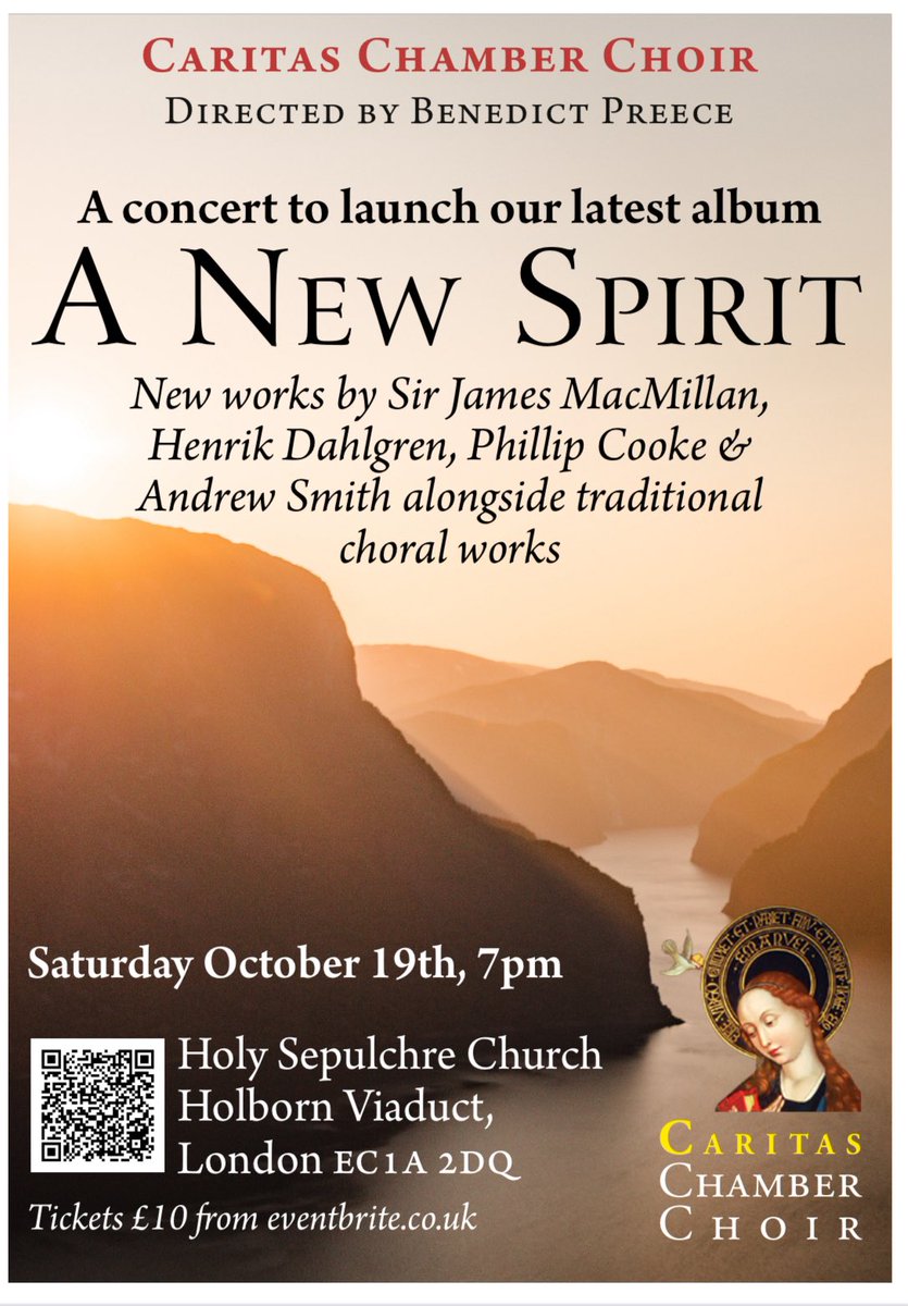 Caritas ChamberChoir (@caritas_choir) on Twitter photo 🚨Our album of premiere recordings is released today. Featuring <a href="/jamesmacm/">James MacMillan</a> @PCookeComposer <a href="/ComposerSmith/">Andrew Smith</a> Henrik Dahlgren. Directed by <a href="/BenedictPreece/">Benedict Preece</a>. Released with <a href="/Ulysses_Arts/">Ulysses Arts</a>
We have a launch event in London tomorrow (check out poster below)
open.spotify.com/album/75SgA9SS… 🚨Our album of premiere recordings is released today. Featuring <a href="/jamesmacm/">James MacMillan</a> @PCookeComposer <a href="/ComposerSmith/">Andrew Smith</a> Henrik Dahlgren. Directed by <a href="/BenedictPreece/">Benedict Preece</a>. Released with <a href="/Ulysses_Arts/">Ulysses Arts</a>
We have a launch event in London tomorrow (check out poster below)
open.spotify.com/album/75SgA9SS…