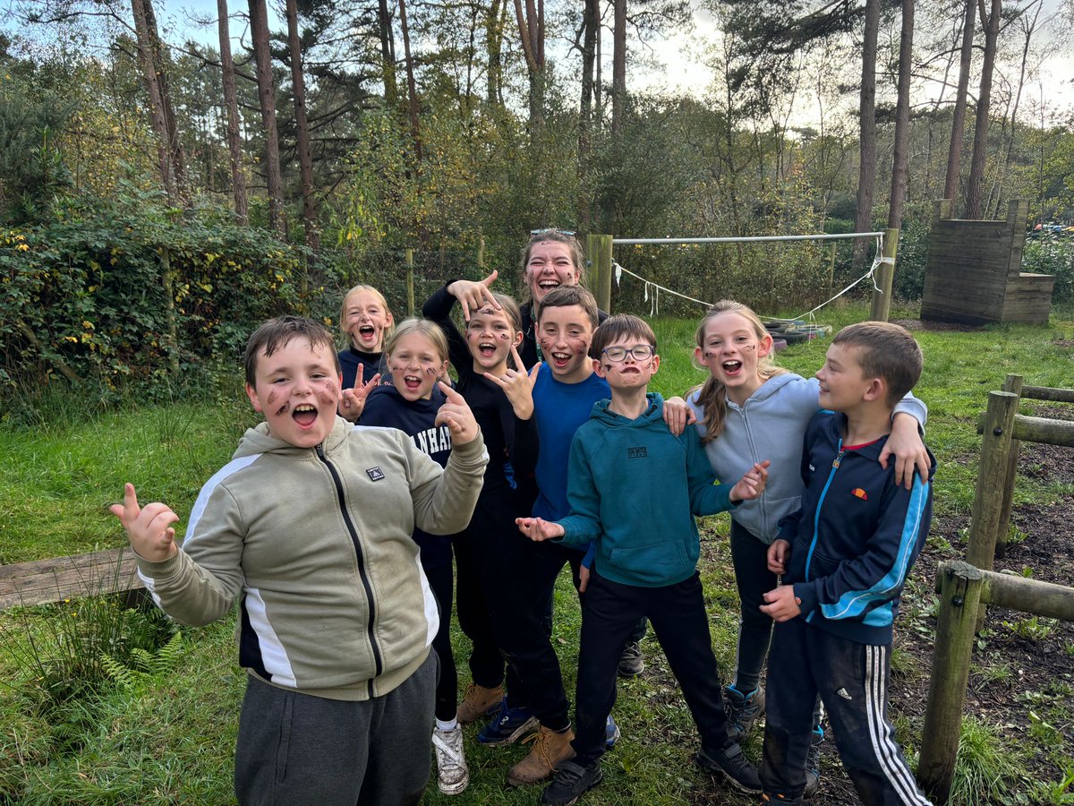 Group 6 challenge course. Before and after getting muddy.