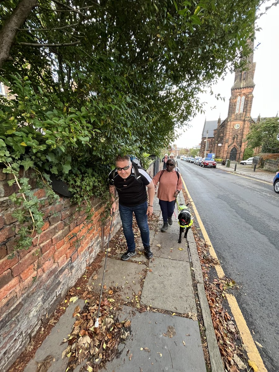 barton_kell's tweet photo. Imagine if you were #Blind or #PartiallySighted and were walking along the street.

What obstacles would you encounter? Overhanging foliage, signs, parked cars, street furniture &amp; much more.

Merseyside @SLCouncils visited #Oxton in the #Wirral yesterday &amp; it was challenging… https://t.co/ff1AThsE3K