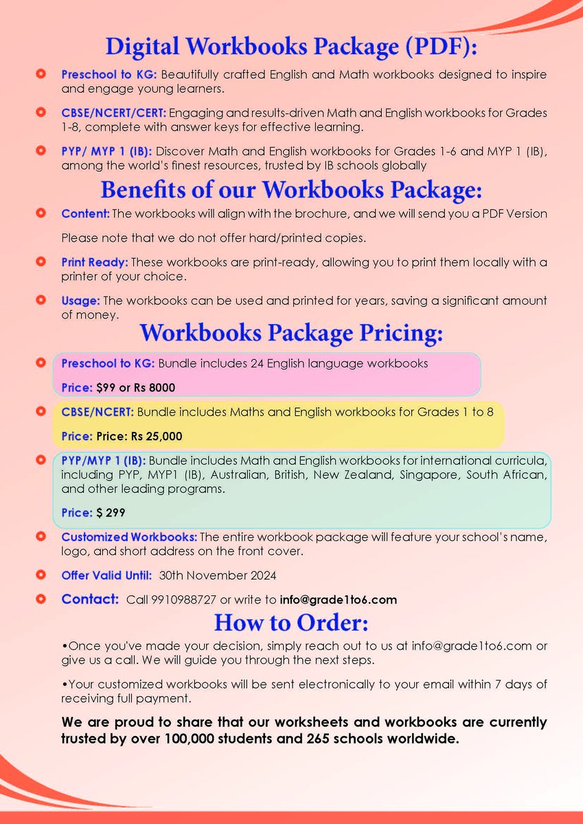 grade1to6's tweet photo. 📚 Preschool & Nursery Owners! Get our 900+ page digital workbook bundle for Rs 8000/$99. Customizable with your school’s logo. Print & use for years! DM for details. #EarlyLearning #EduTools #nursery #grade1to6 https://t.co/32swS0FKBC
