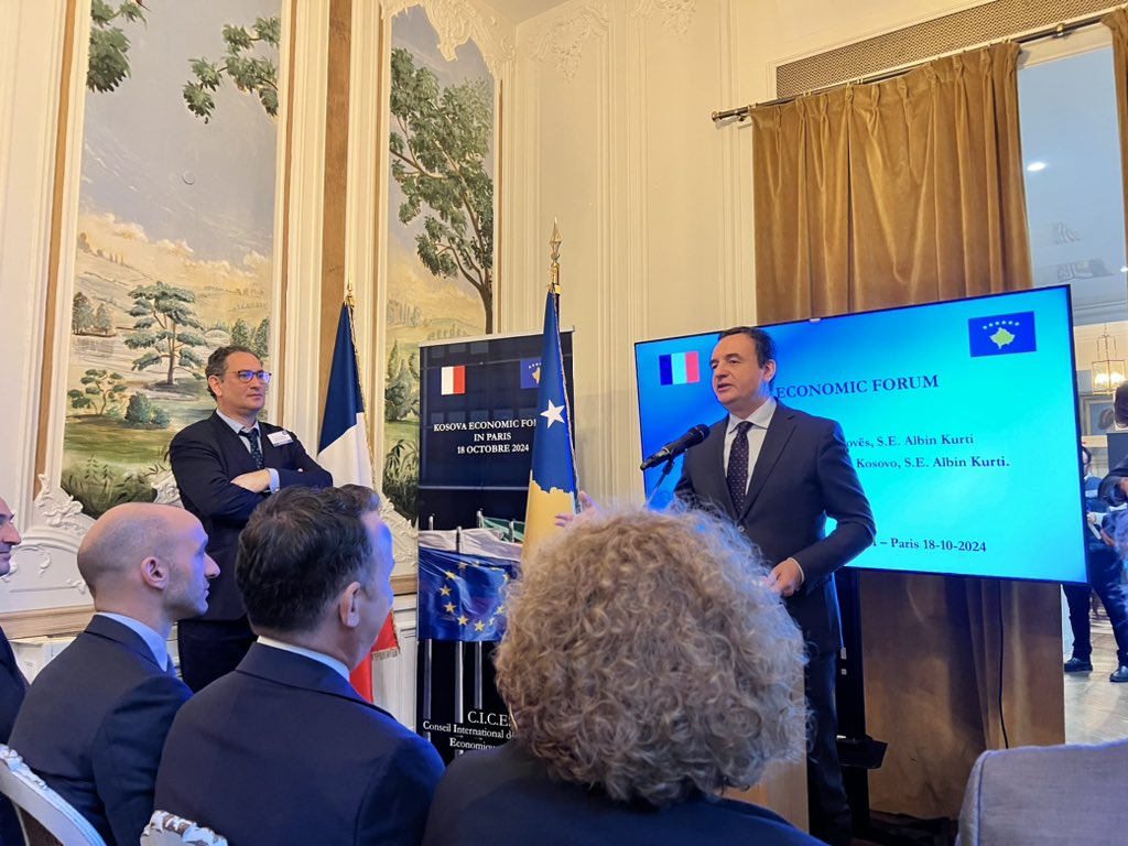 Luan Dalipi (@dalipiluan) on Twitter photo PM <a href="/albinkurti/">Albin Kurti</a> @ the #KosovaEconomicForum in Paris.
With steady GDP growth, a young, skilled workforce, and opportunities in renewable energy, ICT, manufacturing, transport & environment, #Kosova is open for business!
#InvestInKosova PM <a href="/albinkurti/">Albin Kurti</a> @ the #KosovaEconomicForum in Paris.
With steady GDP growth, a young, skilled workforce, and opportunities in renewable energy, ICT, manufacturing, transport & environment, #Kosova is open for business!
#InvestInKosova