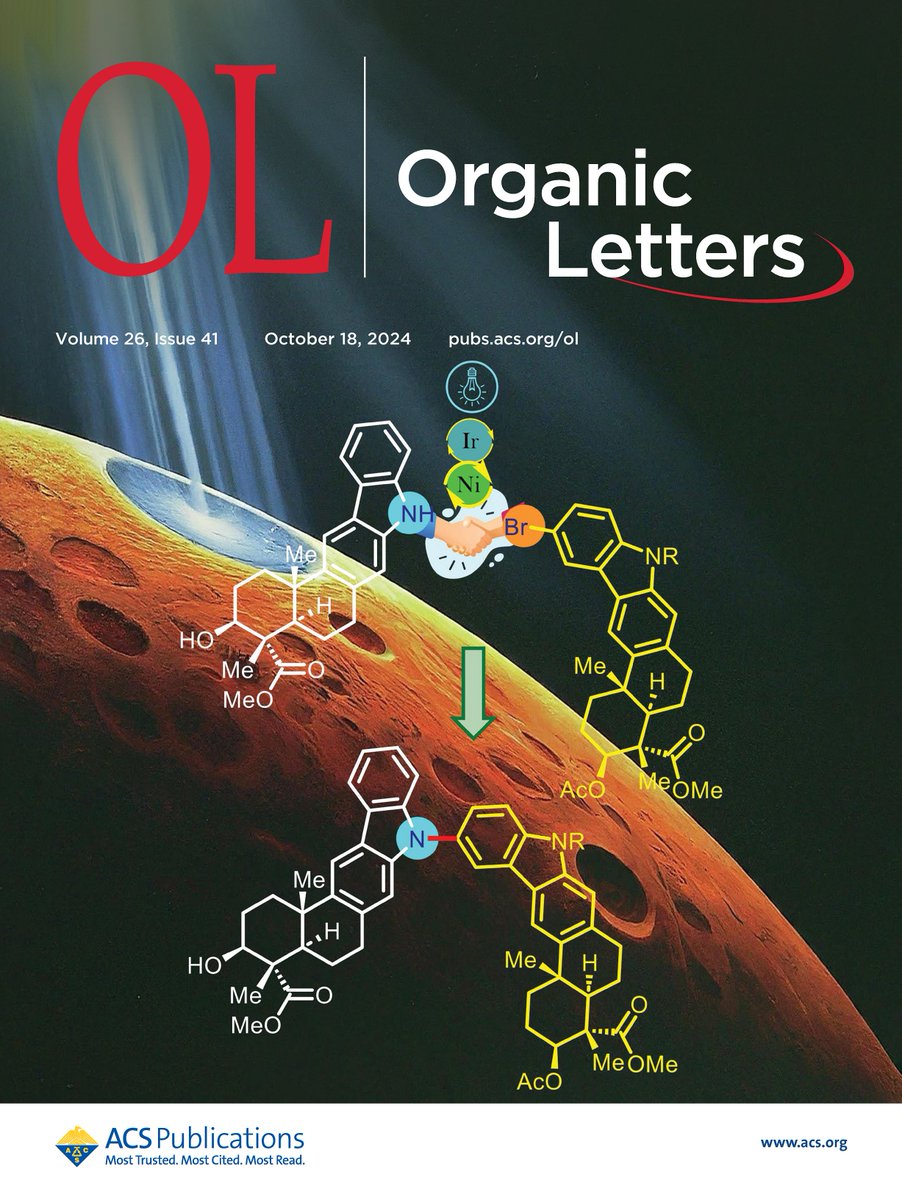 AB Research Group (@ab_group_iiser) on Twitter photo Excited to share that our work is featured on the front cover of the latest Org. Lett. issue! The celestial background represents the pioneering spirit in our light-driven approach to craft (+)-Dixiamycin C.
Check it out: pubs.acs.org/toc/orlef7/26/…
#MyACSCover <a href="/ACS4Authors/">ACS for Authors</a> <a href="/JOC_OL/">J Org Chem/Org Lett</a> Excited to share that our work is featured on the front cover of the latest Org. Lett. issue! The celestial background represents the pioneering spirit in our light-driven approach to craft (+)-Dixiamycin C.
Check it out: pubs.acs.org/toc/orlef7/26/…
#MyACSCover <a href="/ACS4Authors/">ACS for Authors</a> <a href="/JOC_OL/">J Org Chem/Org Lett</a>