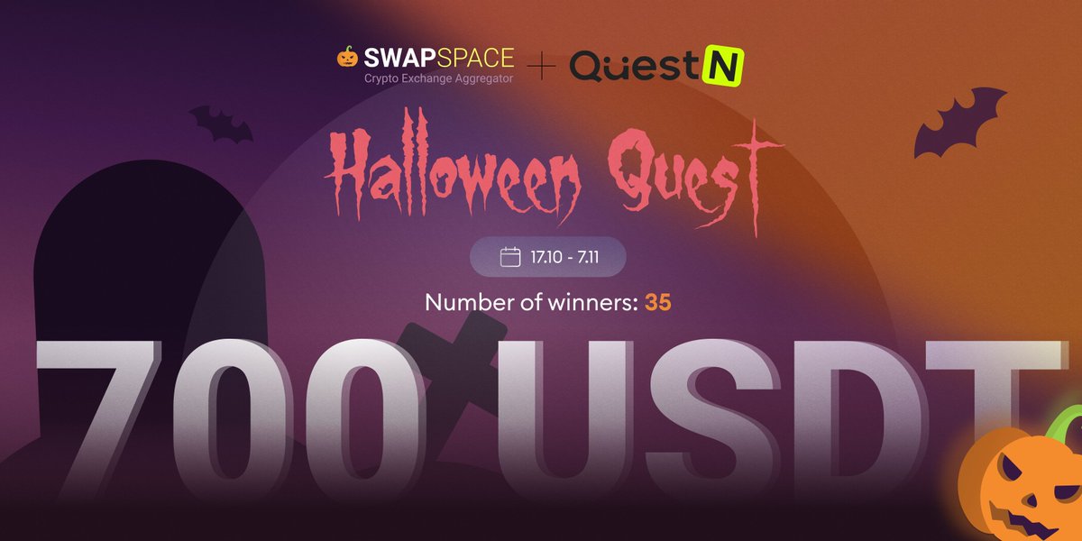 🎃 Get ready for a spook-tacular Halloween Quest!

We've just launched our Halloween Quest on Questn, and you're invited to join the fun!

Complete the tasks, enter the draw, and get a chance to grab some wicked rewards 🕸️✨

💰 Total prize pool: 700 USDT &amp; 35 prize-winning spots