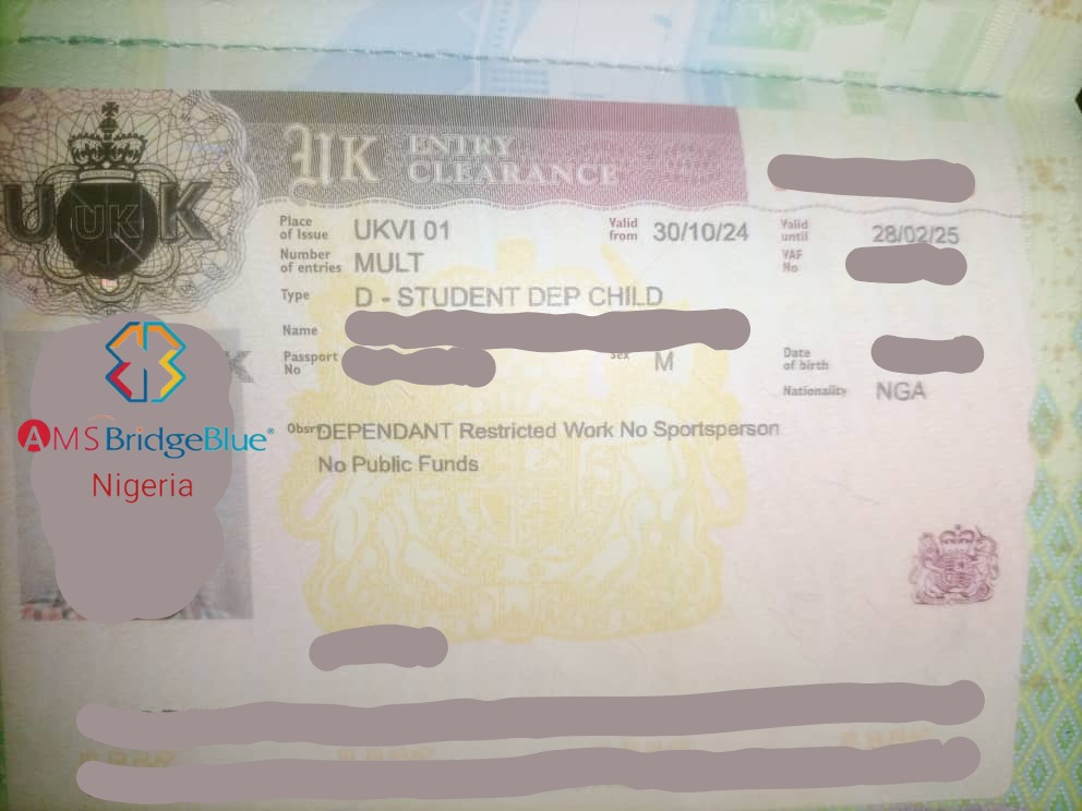 AMSBB_Nigeria's tweet image. We are happy to announce two successful UK-dependent visa approvals🥳 If you need expert advice on your student visa application, contact AMS BridgeBlue Nigeria now. Our professional team is ready to guide you through the process and ensure a good outcome.✈️💯
#AMSBBGroup