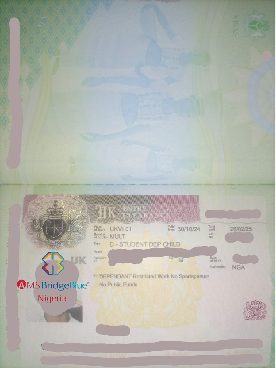 AMSBB_Nigeria's tweet image. We are happy to announce two successful UK-dependent visa approvals🥳 If you need expert advice on your student visa application, contact AMS BridgeBlue Nigeria now. Our professional team is ready to guide you through the process and ensure a good outcome.✈️💯
#AMSBBGroup
