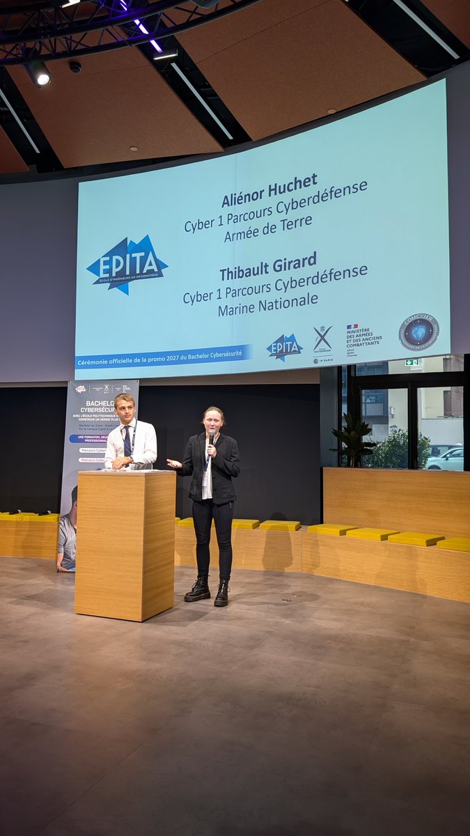 Philippe Jamet (@jamet_phreedom) on Twitter photo Aliénor et Thibault, deux étudiants du parcours cyberdéfense du Bachelor Cybersécurité <a href="/EPITA/">EPITA</a> <a href="/Polytechnique/">École polytechnique</a> <a href="/ComcyberFR/">Commandement de la cyberdéfense</a> retracent leur parcours et expliquent le sens de leur engagement, l'un dans la <a href="/MarineNationale/">Marine nationale</a> l'autre dans <a href="/armeedeterre/">Armée de Terre</a> . Deux profils très inspirants. Aliénor et Thibault, deux étudiants du parcours cyberdéfense du Bachelor Cybersécurité <a href="/EPITA/">EPITA</a> <a href="/Polytechnique/">École polytechnique</a> <a href="/ComcyberFR/">Commandement de la cyberdéfense</a> retracent leur parcours et expliquent le sens de leur engagement, l'un dans la <a href="/MarineNationale/">Marine nationale</a> l'autre dans <a href="/armeedeterre/">Armée de Terre</a> . Deux profils très inspirants.