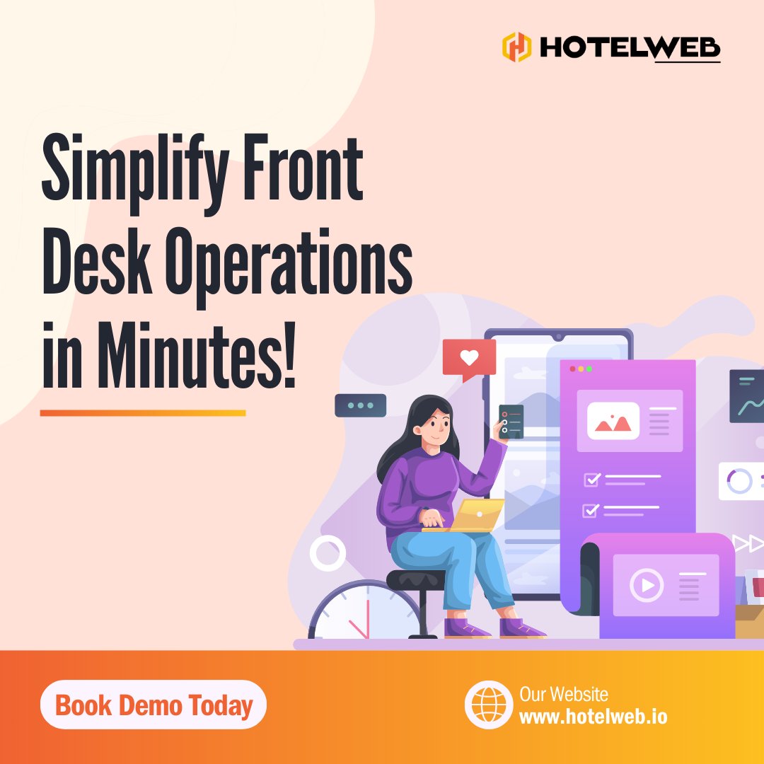 Hotelweb_io's tweet photo. Streamline check-ins, check-outs, and guest services for ultimate efficiency. 

we understand that the smooth operation of your hotel is crucial to delivering an exceptional guest experience. Our Property Management System (PMS) is designed to streamline daily operations, https://t.co/JVPqNrS4Wl