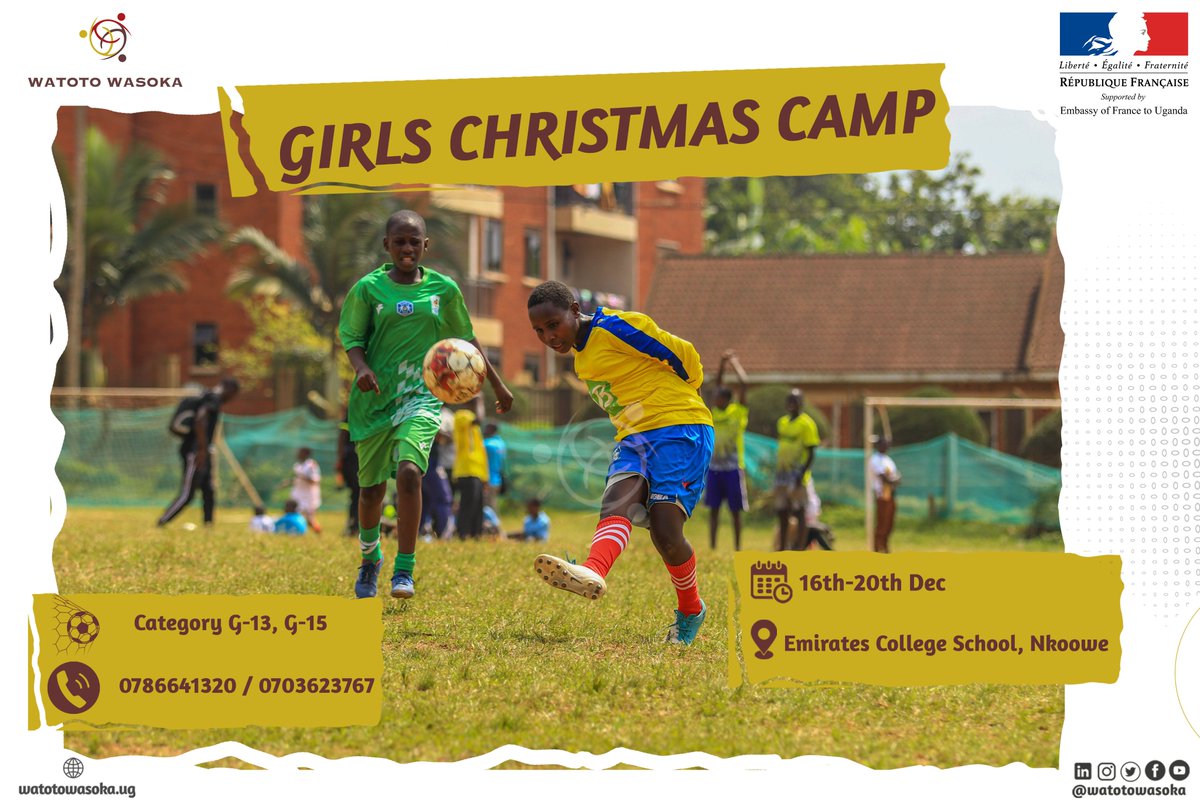 WatotoWasoka's tweet photo. π’ Attention ladies and gentlemen:
The #ChristmasCamp is here!!
Excited to announce that this year we shall host separate editions for the girls' and boys' camps.
Bring your team, and your support for 3,000+ boys and girls this December.
#FootballKids #FootballMadeInSlums https://t.co/tvTDwmpjNY