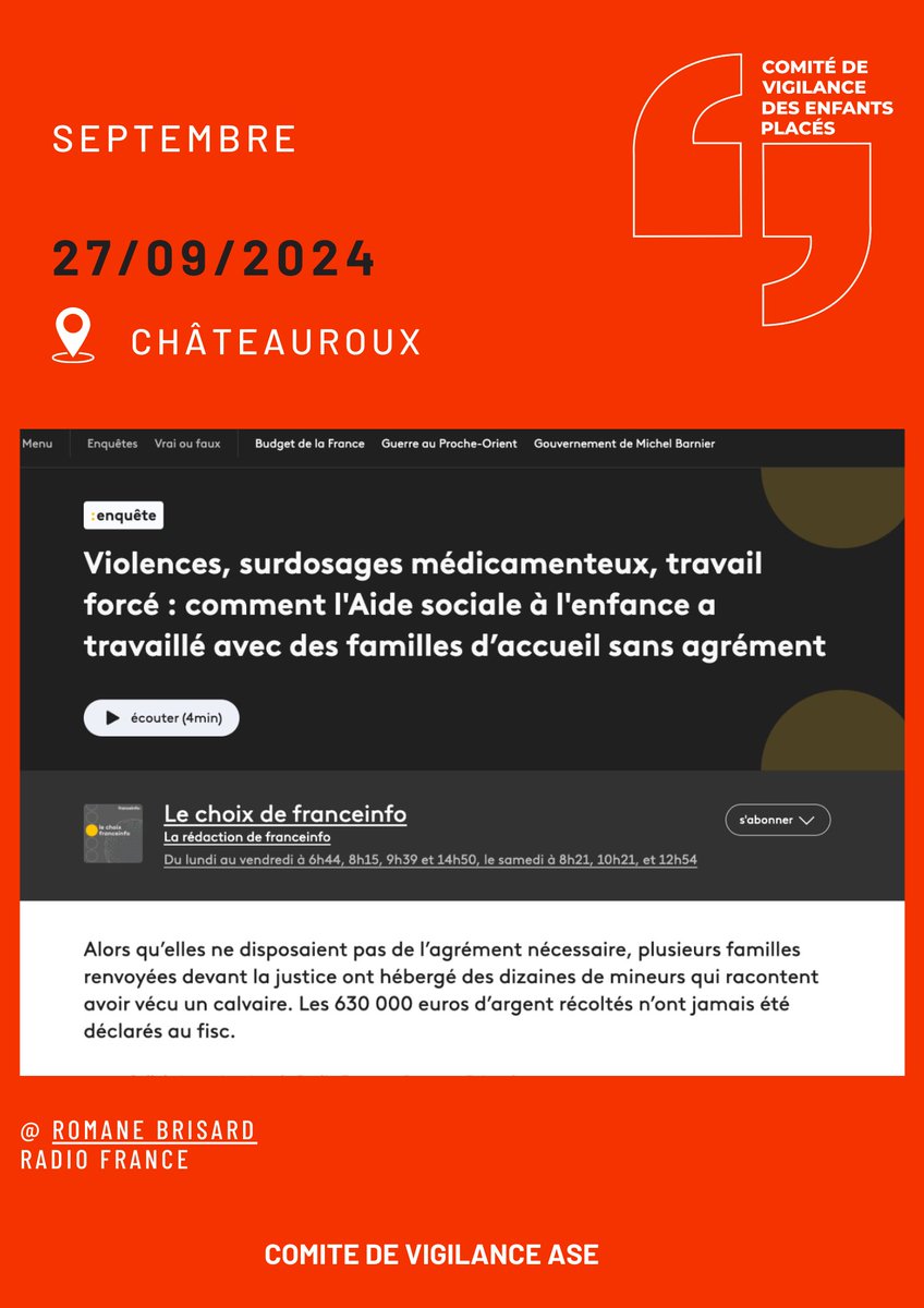 VigilanceASE's tweet photo. 3/Des responsabilités ne sont pas prises.Où sont les départements,notamment le #Nord ?
Ces institutions ont failli ET ont délibérément mis en danger des enfants en les plaçant dans des familles non agréées.
Le silence des responsables est inacceptable. #JusticeEtReparation https://t.co/bh2L4jp2tI