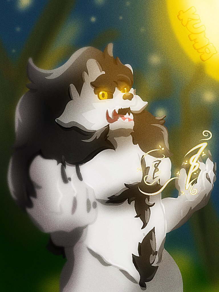 Halloween rawr for my scary bearfriend <a href="/ZyleAilonSanova/">Zyle</a>! He got a lot of glow up from his great essence of might and the fright! I hope you love it Hunny! Have a nice spooky time! 💛💛💛💛💛
#furryart #furryartwork #halloween2024