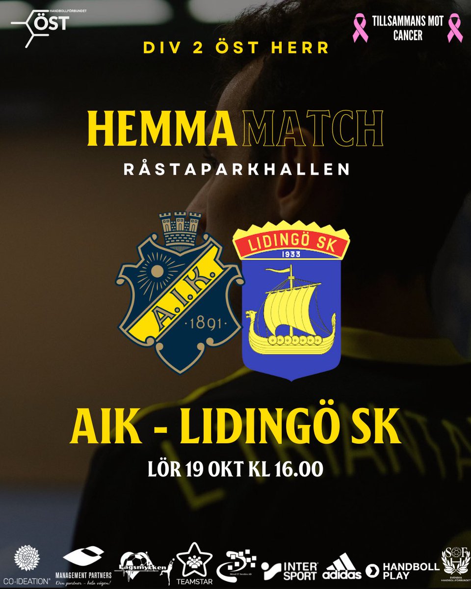 På hemmaplan är ni varmt välkomna till Råstaparkhallen kl 16.00 då herrarna möter Lidingö SK! Gästerna har precis som våra herrar 2 av 3 vinster i bagaget så det är viktiga poäng det spelas om på lördag. 
Framåt stolta AIK!
