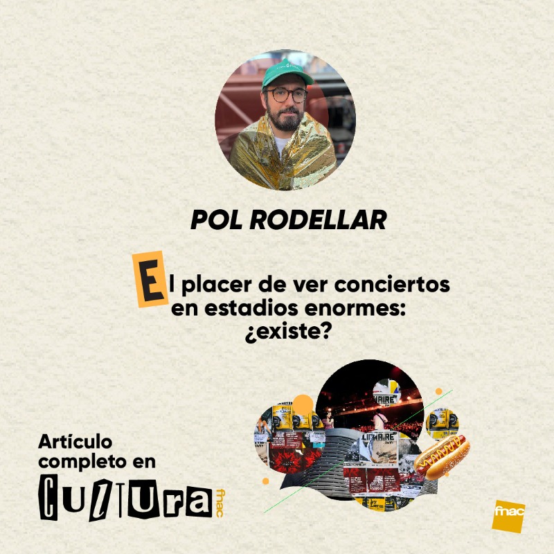 culturafnaces's tweet photo. Gente comiéndose un frankfurt, mirar una pantalla lejana, la importancia del exceso.

@rodellaroficial nos habla de los conciertos en estadios enormes. ¿Acaso se pueden disfrutar?