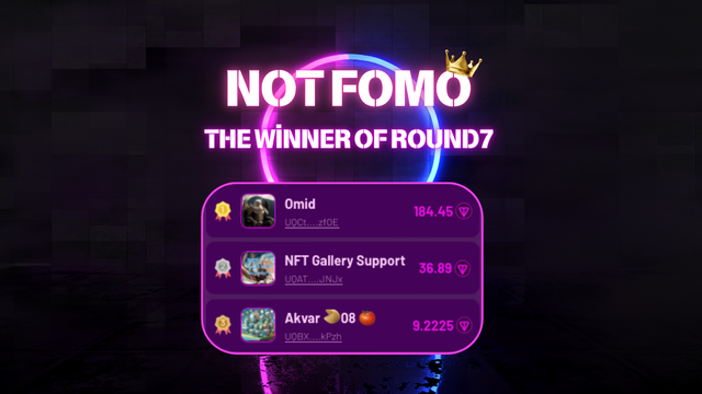 NotFomo_Team's tweet photo. ⚡Round 7 is now over !⚡

👑The Final winners：

🥇UQCtqA56HD-0dfasCOknVT8cO3E6QtbBG4oeoPeZSd6ezfOE 184.45💎

🥈UQATr72Amt_5FlXZg_PaddBLe3yzXsVYciIzYFwMzOSLJNJx 36.89💎

🥉UQBXTfBpqoXq2-w-sJIVQCIfCVtVFRfNGYlzO22m5ZQCkPzh 9.2225💎

Rewards are being distributed in 24 hours 💸 https://t.co/sh7kdDO4ES