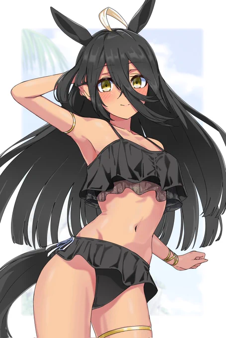水着の日焼けのマンハッタンカフェ(Skebより) #ウマ娘 