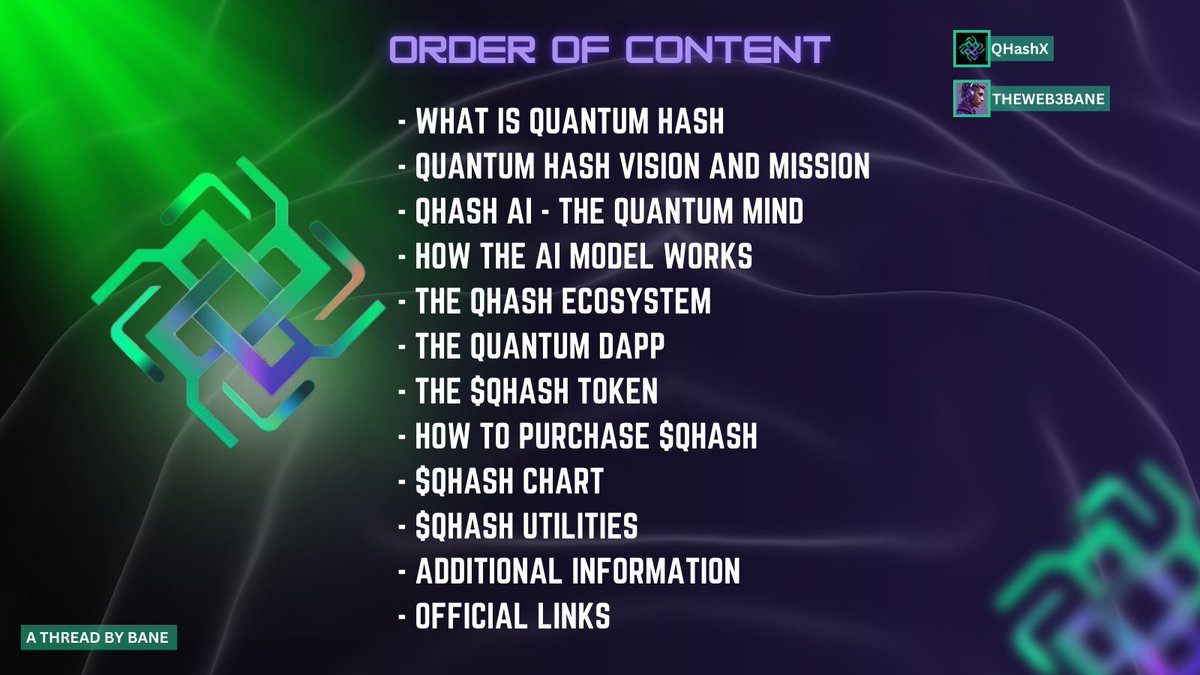 Theweb3Bane's tweet photo. Before we proceed,
➜ Like
➜ Retweet
➜ Bookmark the top tweet
➜ Give @QHashX a follow and turn on notifications,
From here on,
We'll be exploring the intricacies of @QHashX .
$QHASH #QHASH
Order of content below 👇 https://t.co/p8ErCWfw2r