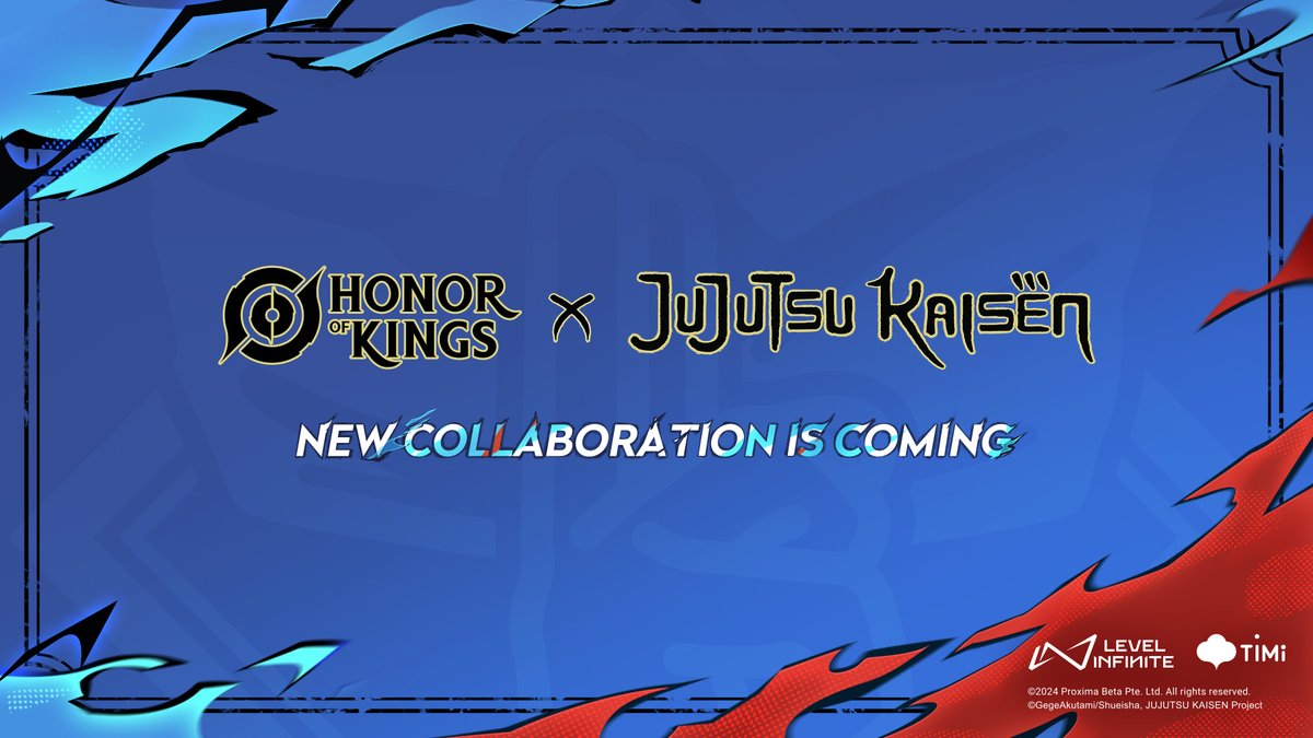 honorofkingsFR's tweet photo. Honor of Kings x Jujutsu Kaisen : une nouvelle collaboration arrive bientôt ! 

Voulez-vous libérer votre domaine et combattre avec l'énergie maudite dans le gouffre ? 
Envie de combattre aux côtés des personnages de Jujutsu Kaisen ? 

Ne manquez pas cette incroyable collaboration avec des skins exclusifs, des événements épiques et des récompenses surprises qui vous attendent ! 

Plongeons ensemble dans le monde de Jujutsu Kaisen ! 

#honorofkings #JujutsuKaisen