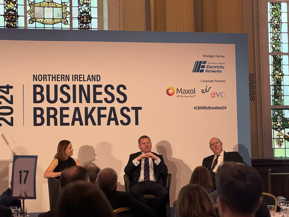 Maeve Monaghan (@maevemonaghan) on Twitter photo At CBI breakfast this morning the Ireland and UK wide panel talk about positivity and opportunity. Money is not the problem, it's the freeing up of the process. If we're going to drive a vibrant economy we need more people in work. <a href="/rsoames/">Rupert Soames</a> <a href="/angela_mcgowan/">Angela McGowan</a> Danny Mccoy <a href="/ibec_irl/">Ibec</a> At CBI breakfast this morning the Ireland and UK wide panel talk about positivity and opportunity. Money is not the problem, it's the freeing up of the process. If we're going to drive a vibrant economy we need more people in work. <a href="/rsoames/">Rupert Soames</a> <a href="/angela_mcgowan/">Angela McGowan</a> Danny Mccoy <a href="/ibec_irl/">Ibec</a>