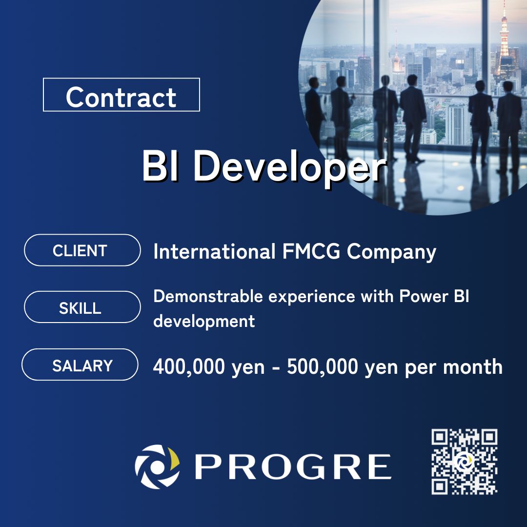 PROGRE_IT's tweet photo. We are currently seeking a BI Developer to join a leading FMCG company on a contract basis. This role involves building dashboards and data tools using Power BI, with opportunities to work on advanced data solutions.

@PROGRE_IT https://t.co/TeJXENNH95