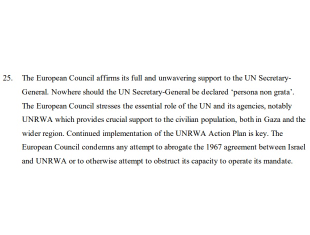 We welcome 🇪🇺<a href="/EUCouncil/">EU Council</a> Conclusions, as EU leaders recognize UNRWA’s essential role in #Gaza and the region, condemning any attempt to undermine its operations.

Protecting <a href="/UNRWA/">UNRWA</a> &amp; its mandate is vital for the continued delivery of crucial services like education and healthcare.