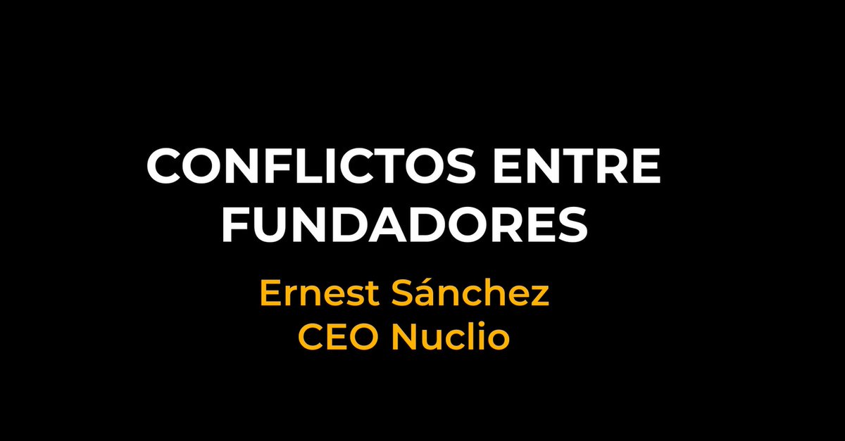 Nuclio (@nucliovb) on Twitter photo Hoy traemos una píldora de <a href="/ernestsanchez01/">Ernest Sanchez</a>, CEO y Managing Partner de <a href="/NuclioVB/">Nuclio</a> 💡, extraída del curso de <a href="/nucliofounders/">nucliofounders</a>🎓.
Ernest nos da una serie de consejos sobre cómo gestionar la relación entre socios co-fundadores dentro de un proyecto.
linkedin.com/feed/update/ur… Hoy traemos una píldora de <a href="/ernestsanchez01/">Ernest Sanchez</a>, CEO y Managing Partner de <a href="/NuclioVB/">Nuclio</a> 💡, extraída del curso de <a href="/nucliofounders/">nucliofounders</a>🎓.
Ernest nos da una serie de consejos sobre cómo gestionar la relación entre socios co-fundadores dentro de un proyecto.
linkedin.com/feed/update/ur…