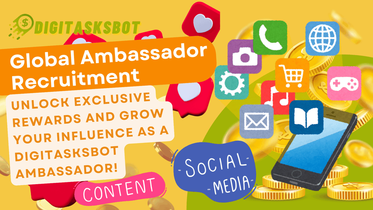 DigiTasksbot's tweet photo. 🚀 DigiTasksbot #GlobalAmbassador Recruitment is NOW OPEN! 🌍

Join our mission to expand the #DigiTasksbot community worldwide and earn exclusive perks! 🎁

👉 Read more here: https://t.co/4uAL7eIPGk

#CryptoGaming #Web3Gaming #Tap2Earn  #AmbassadorProgram #miniapp https://t.co/xRkqHdoKnS