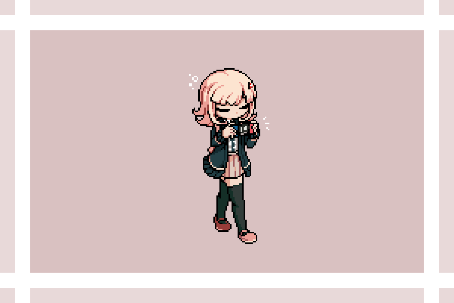 Little Pixel Inktober 2024, Day 18:
Chiaki Nanami!! 💕
#pixelart #danganronpa