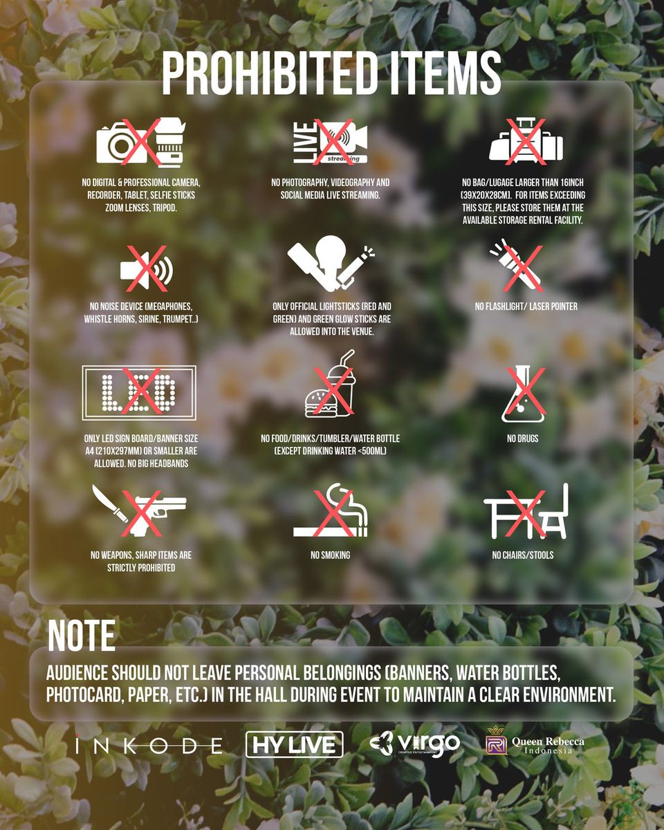 Hey, Boss Babies! 💖
Don't forget to check the Timetable, Directory Map and Prohibited Items for for 20TH ANNIVERSARY 2024 KIM JAE JOONG ASIA TOUR CONCERT "FLOWER GARDEN" IN JAKARTA! 🌸✨

#김재중 #재중 #KimJaeJoong #플라워가든 #KJJFLOWERGARDENINJAKARTA #FLOWERGARDENinJAKARTA