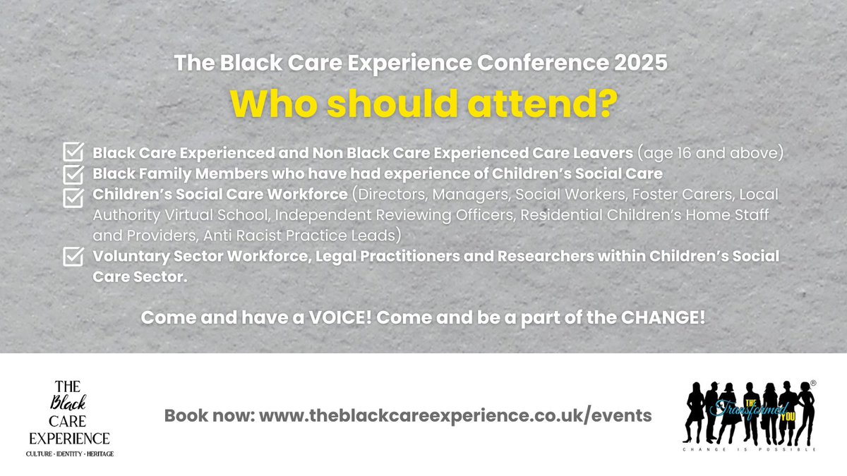 We're buzzing that Shimron will be at our upcoming 2025 Conference. Hear what's behind his passion and learn ways we can better support Black Children and Young People in Care.

Get your Early Bird ticket here: theblackcareexperience.co.uk/conference2025