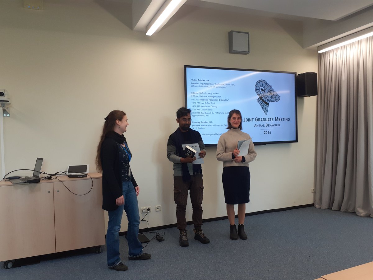 🎉 Talk and poster prizes are in! We've seen so many impressive presentations and posters, but we had to choose. 

Congrats to Eva Mardus for Best Talk and Anustup Bandyopadhyay for Best Poster! 🏆👏

#gradbehav24