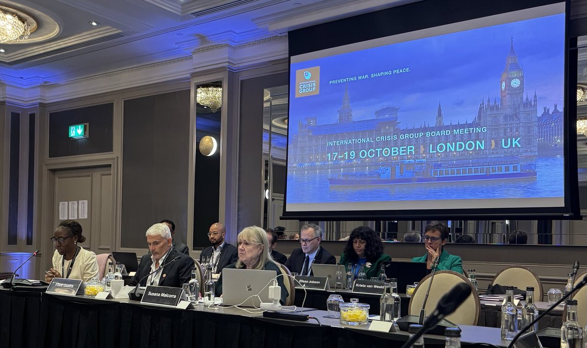 Carl Bildt (@carlbildt) on Twitter photo Start of two days <a href="/CrisisGroup/">Crisis Group</a> meeting in London with a very full agenda. After 30 years <a href="/CrisisGroup/">Crisis Group</a> is still the gold standard of conflict analysis - sometimes also facilitating solutions. Start of two days <a href="/CrisisGroup/">Crisis Group</a> meeting in London with a very full agenda. After 30 years <a href="/CrisisGroup/">Crisis Group</a> is still the gold standard of conflict analysis - sometimes also facilitating solutions.