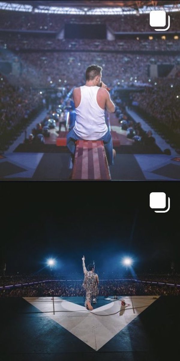 soansiosaa's tweet image. nulla è casuale, Harry ha deciso appositamente di mettere quella foto, in cui c’è solo Liam, sul palco, sommerso dall’amore dei fan, quello che più amava, e sotto una sua foto che indica proprio il cielo e di conseguenza Liam, la banalità non ha mai fatto parte di te Harry..❤️‍🩹