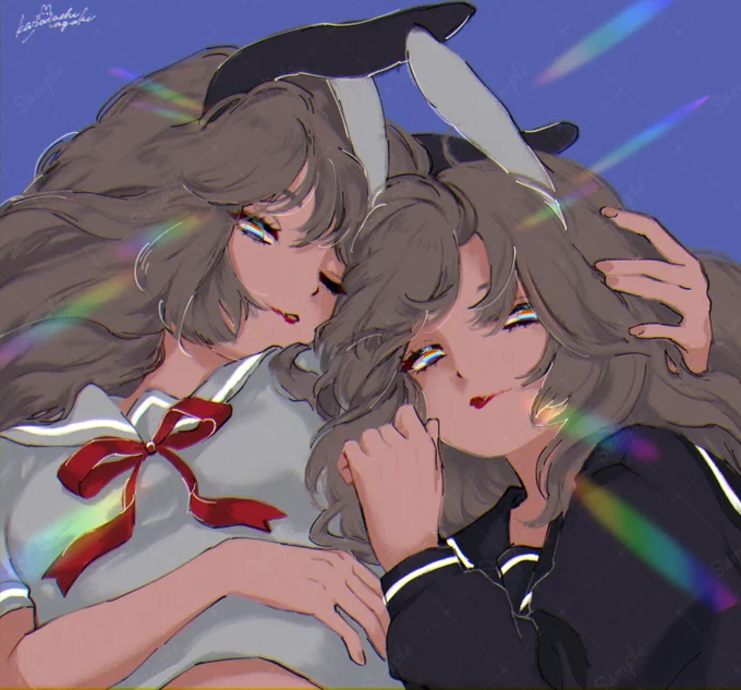 透かし入れてみた。過去ツイ消していくときにこんなの描いてたなってなつかしくなった。昔の画風も割と好きだ…