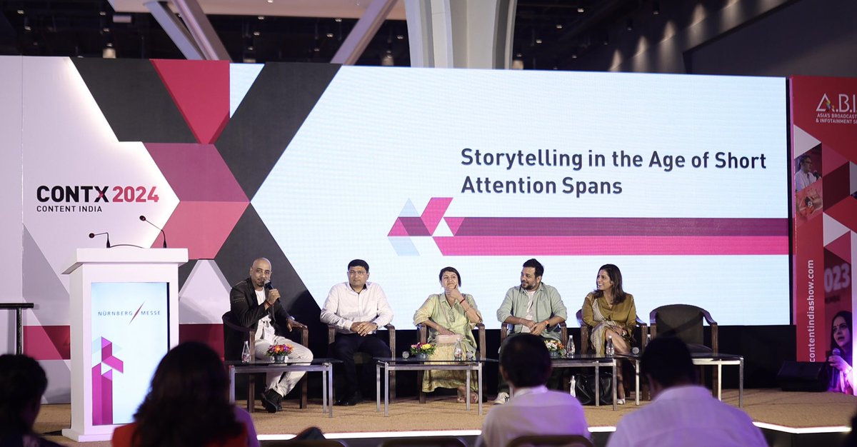 LakshmiRIyer's tweet photo. CONTX 2024 ~ some more pictures from yesterday’s panel discussion on the topic - “Storytelling in the Age of Short Attention Spans.”

#CONTX2024 #StorytellingRedefined #LeadTheRevolution #DigitalStorytelling #ContentCreatorsUnite #BroadcastIndia #IBAPresents #futureofcontent https://t.co/ta9rvYeeIE