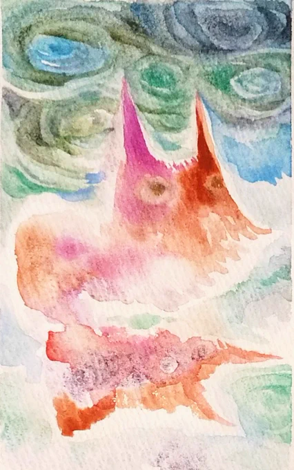#illustration #イラスト #アナログ絵 #水彩画 #透明水彩 #写真加工 #ひらきちゃん