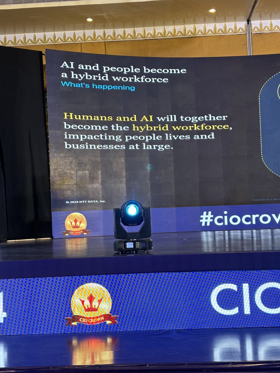 #Humans and #AI together will become hybrid workforce… #CIOCrown2024