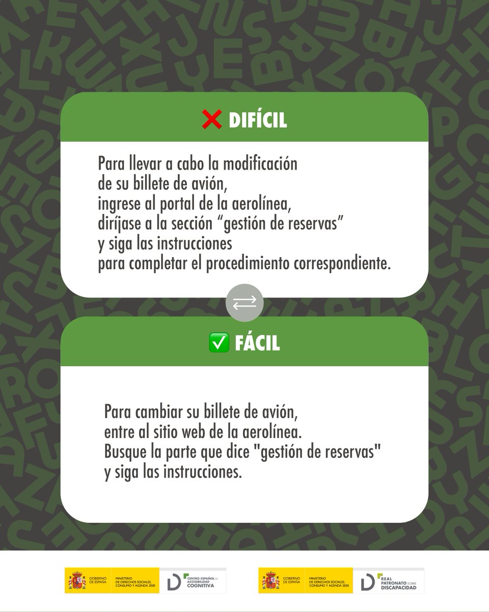 ceacog's tweet photo. ¡Vuelve una de las secciones favoritas de CEACOG, el "traductor mágico"! 👏
¿Se te ocurre algún otro ejemplo? 😉
😊 CEACOG depende del @RPDiscapacidad del @MSocialGob y lo gestiona @Plenainclusion
🏷️ #AccesibilidadCognitiva #LaOficinaDeLoFácil #CEACOG https://t.co/H0r9tTuxNw