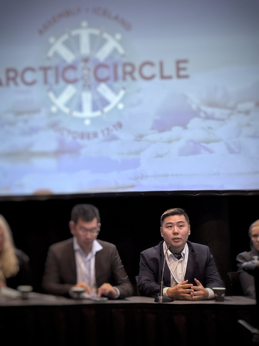 ErdemLam's tweet photo. Honored to speak at the China in the Arctic panel with @Kellyannshaw, Tim Bergreen, Deng Beixi and colleagues from @FniNansen at the @_Arctic_Circle to a full audience with a great discussion about 🇨🇳 activities in the Arctic. Great discussion with 🇺🇲 🇳🇴🇨🇳 perspectives https://t.co/omRt54rLsX