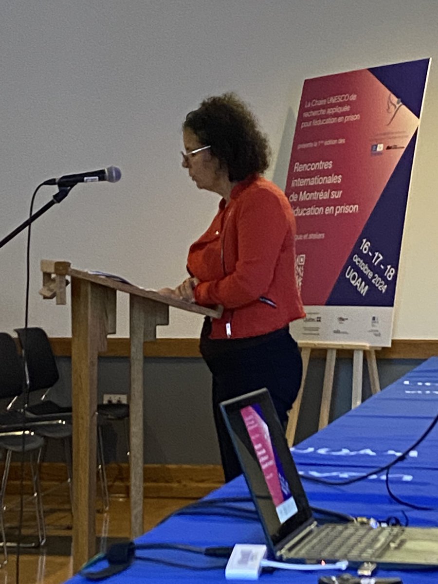 unesco_prison's tweet photo. #RencontreMTL2024 Marion Vacheret criminologie @UMontreal sur les logiques carcérales et celles de l’éducation en prison @UQAM | https://t.co/m0qNR5Nvey https://t.co/Lb2O5QhSIz