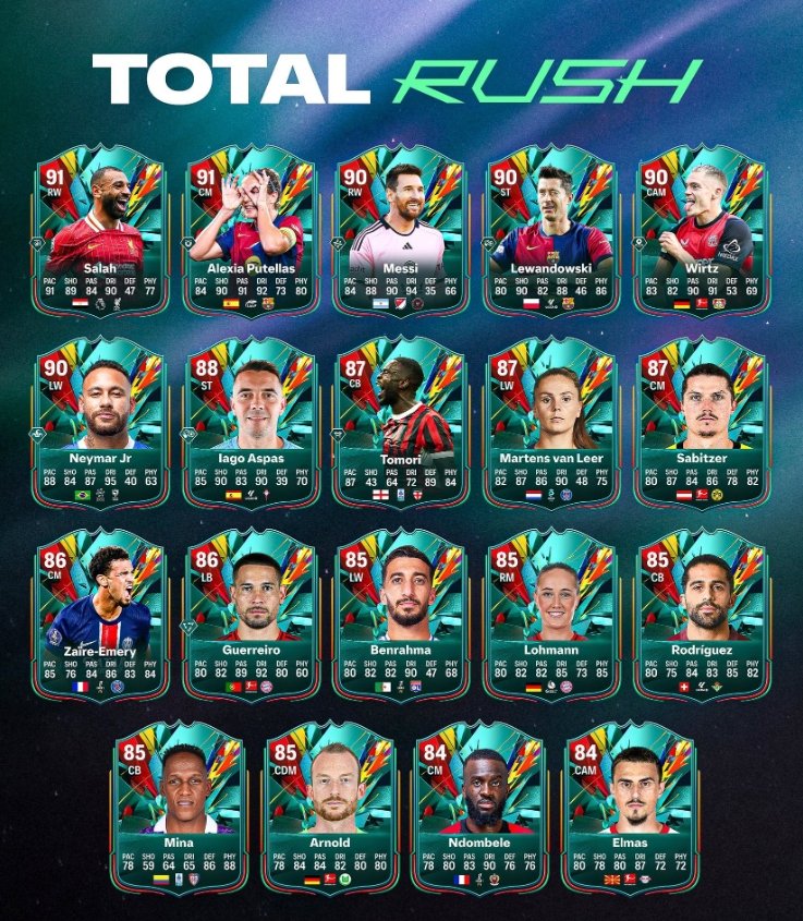 TheLexMartyn's tweet photo. Upcoming FC25 content :
🔹Total Rush Team 2
🔹Dunn🇺🇸SBC
🔹Di Lorenzo🇮🇹SBC
🔹Lewandowski🇵🇱SBC
🔹New Evolutions🧪
🔹New OBJs
And more⌛️
#EAFC25 #UT #FC25 #Evolutions #SBC #6pmcontent #TotalRush @FutSheriff https://t.co/4BtQ2VallK