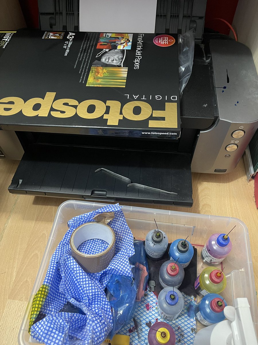 Why is printing such a ball ache? It’s never straightforward. Today’s fun was bent pins on one of the inks in the ink  cartridge holder.