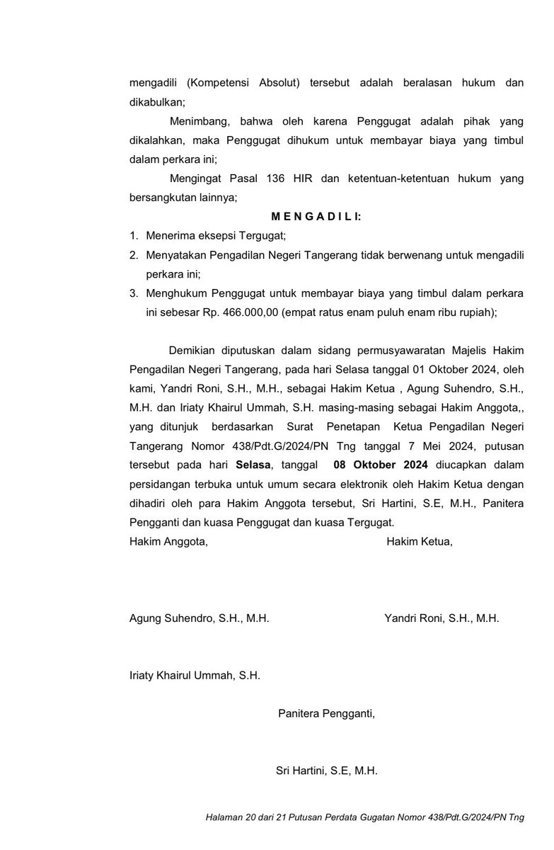 SC buruh perempuan digugat Rp 3,1 milyar oleh perusahaan karena mengundurkan diri. SC tidak tahan dg perlakuan pimpinan perusahaan yg merendahkan, melecehkan, mengancam, dan bahkan mendorongnya untuk bunuh diri

Apresiasi kepada PN Tangerang yg tidak menerima gugatan thdp SC