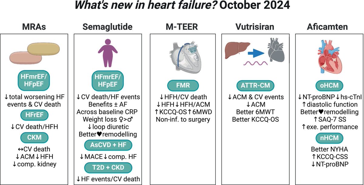 Matthew MY Lee (@matthewmylee) on Twitter photo What’s new in #HF Oct 2024?
doi.org/10.1002/ejhf.3…
#Finerenone #FINEARTS-HF #FINE-HEART
#Semaglutide #STEP-#HFpEF #SELECT #FLOW
#MitraClip #RESHAPE-HF2 #MATTERHORN
#Vutrisiran #HELIOS-B
#Aficamten #SEQUOIA-#HCM #FOREST-HCM
<a href="/PauCodi/">Pau Codina Verdaguer</a> <a href="/DaniTomasoni_/">Daniela Tomasoni</a> <a href="/AlbertoAimo90/">Alberto Aimo</a> <a href="/ESC_Journals/">European Society of Cardiology Journals</a> What’s new in #HF Oct 2024?
doi.org/10.1002/ejhf.3…
#Finerenone #FINEARTS-HF #FINE-HEART
#Semaglutide #STEP-#HFpEF #SELECT #FLOW
#MitraClip #RESHAPE-HF2 #MATTERHORN
#Vutrisiran #HELIOS-B
#Aficamten #SEQUOIA-#HCM #FOREST-HCM
<a href="/PauCodi/">Pau Codina Verdaguer</a> <a href="/DaniTomasoni_/">Daniela Tomasoni</a> <a href="/AlbertoAimo90/">Alberto Aimo</a> <a href="/ESC_Journals/">European Society of Cardiology Journals</a>