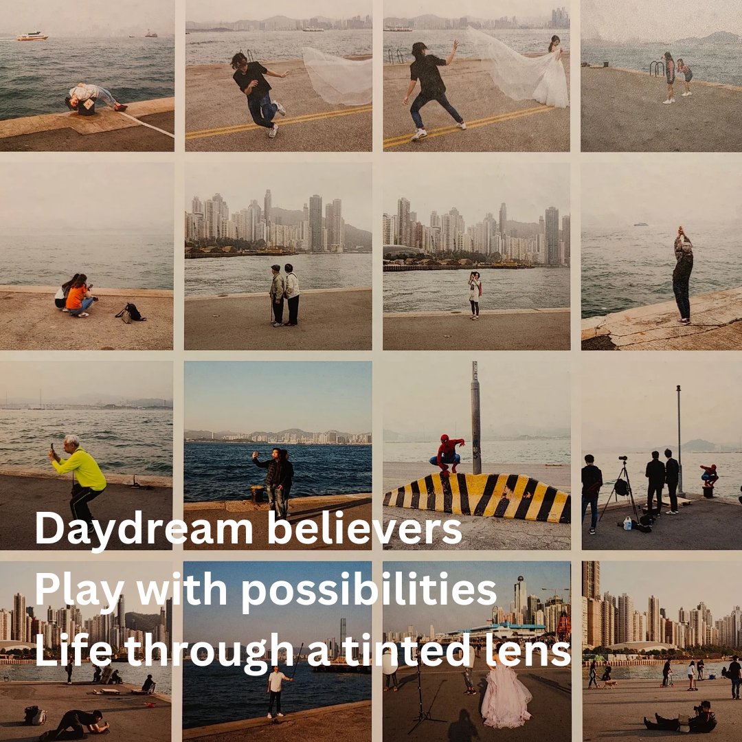 Bababelachan's tweet photo. Daydream believers
Play with possibilities 
Life through tinted lens 
#haiku #poetrycommunity #poetrylovers #poetry #poem #poetryislife https://t.co/czQ7pFOhqI